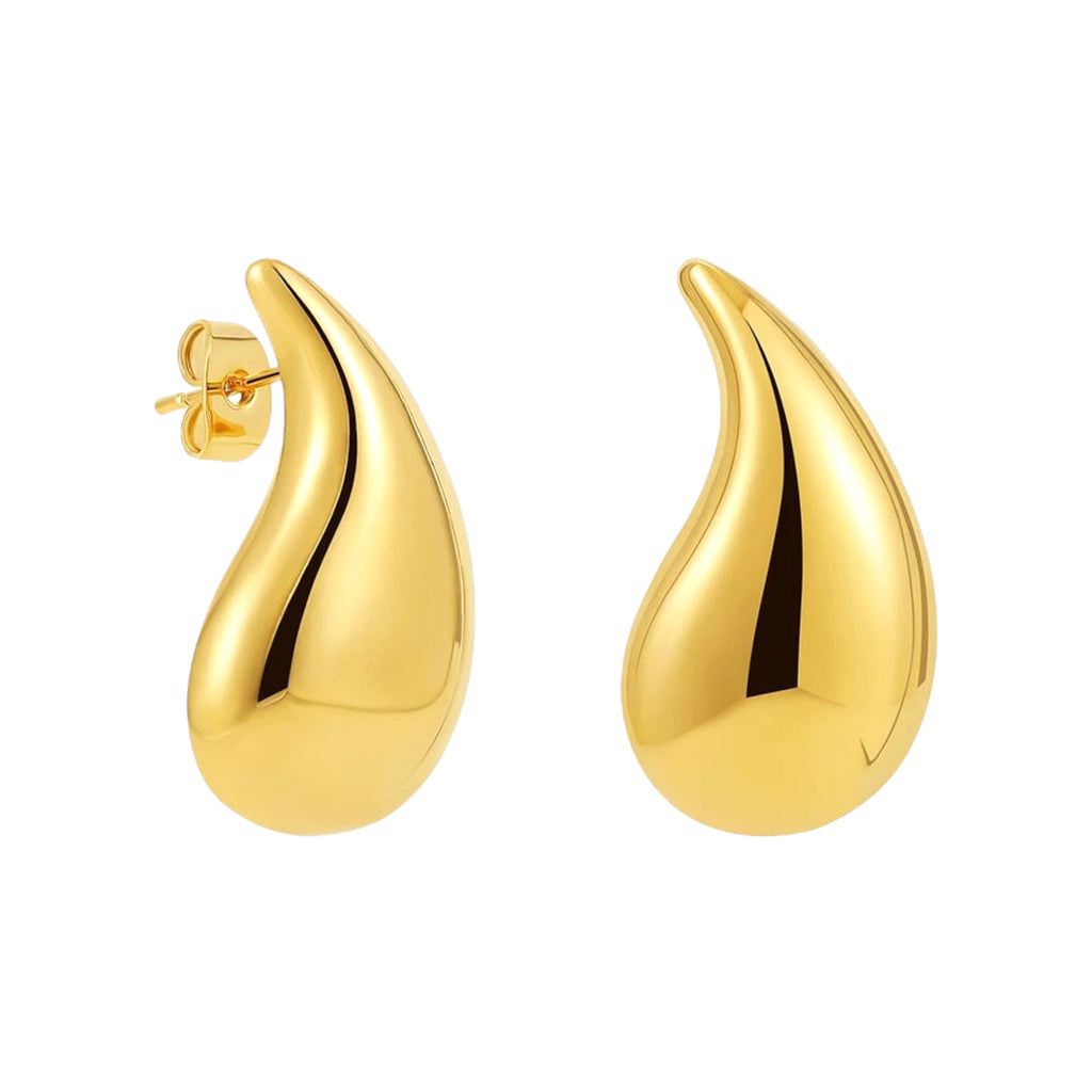 Stainless Steel Gold Plated Tear Drop Earrings Dupes for Women Lightweight