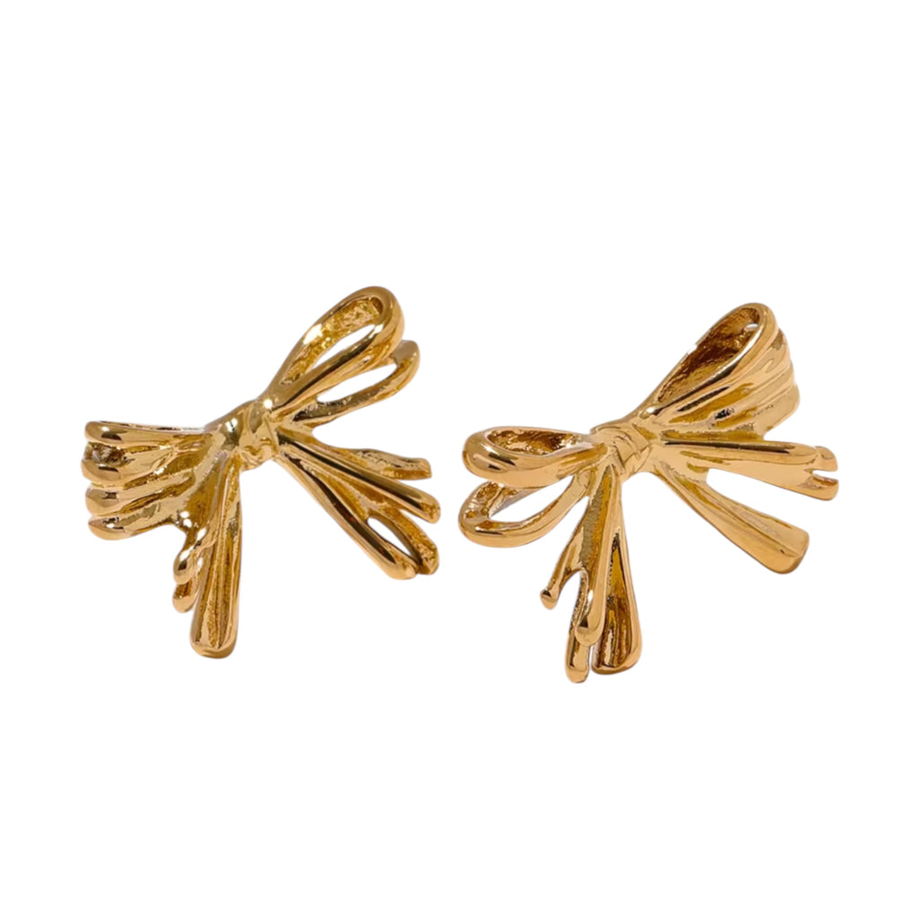 water proof bow stud earing