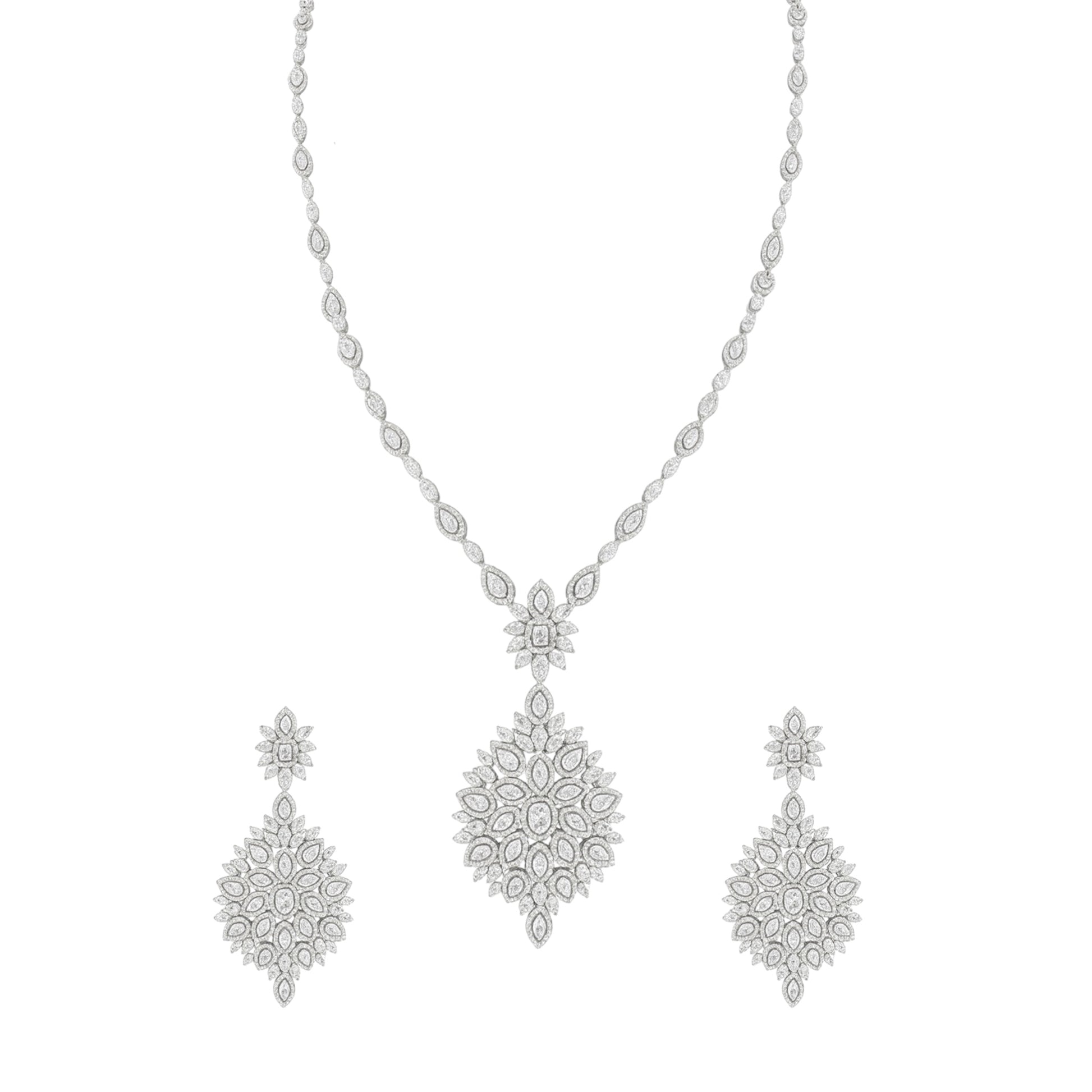 Long Big Drop Pendant necklace and earing