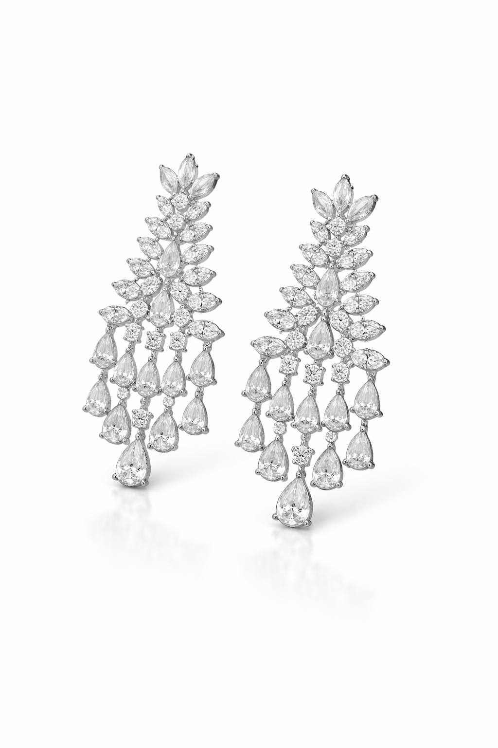 Elegant Cubic Zirconia Chandelier Earrings