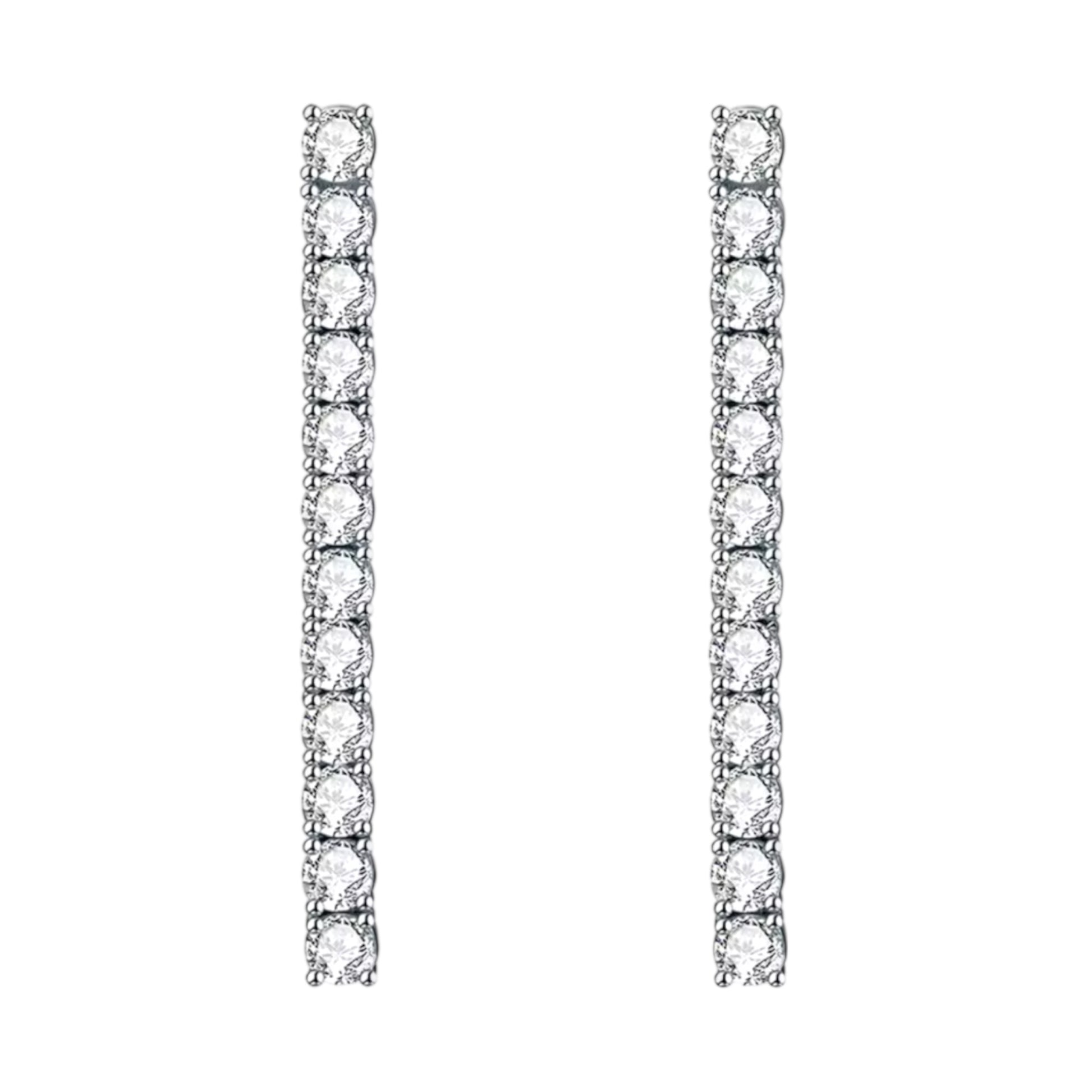 silver 925 3mm Round Cubic Zirconia 38mm