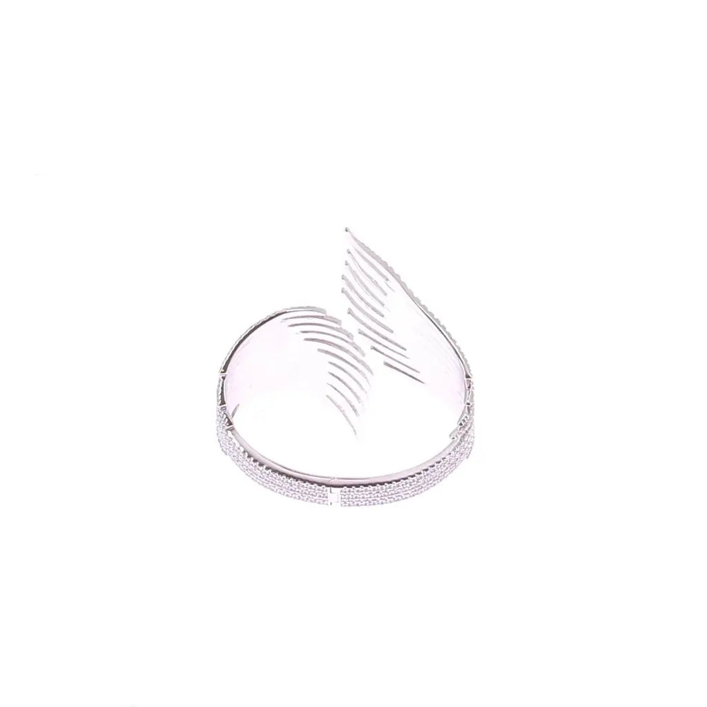 Wing-Inspired gold plated ring and bracelet