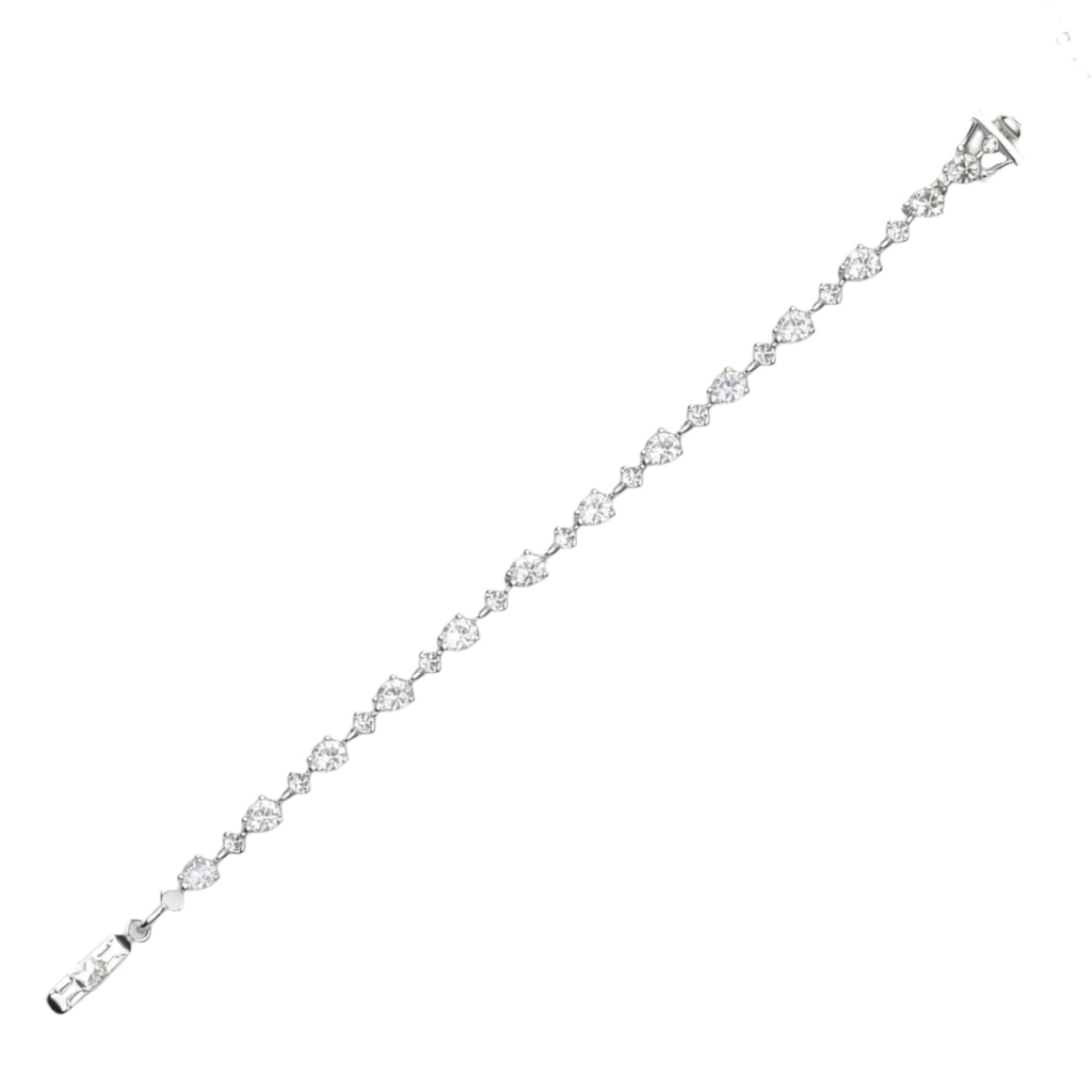 16 cm Elegant Gold-Plated Zircon Bracelet pear and round stone cut