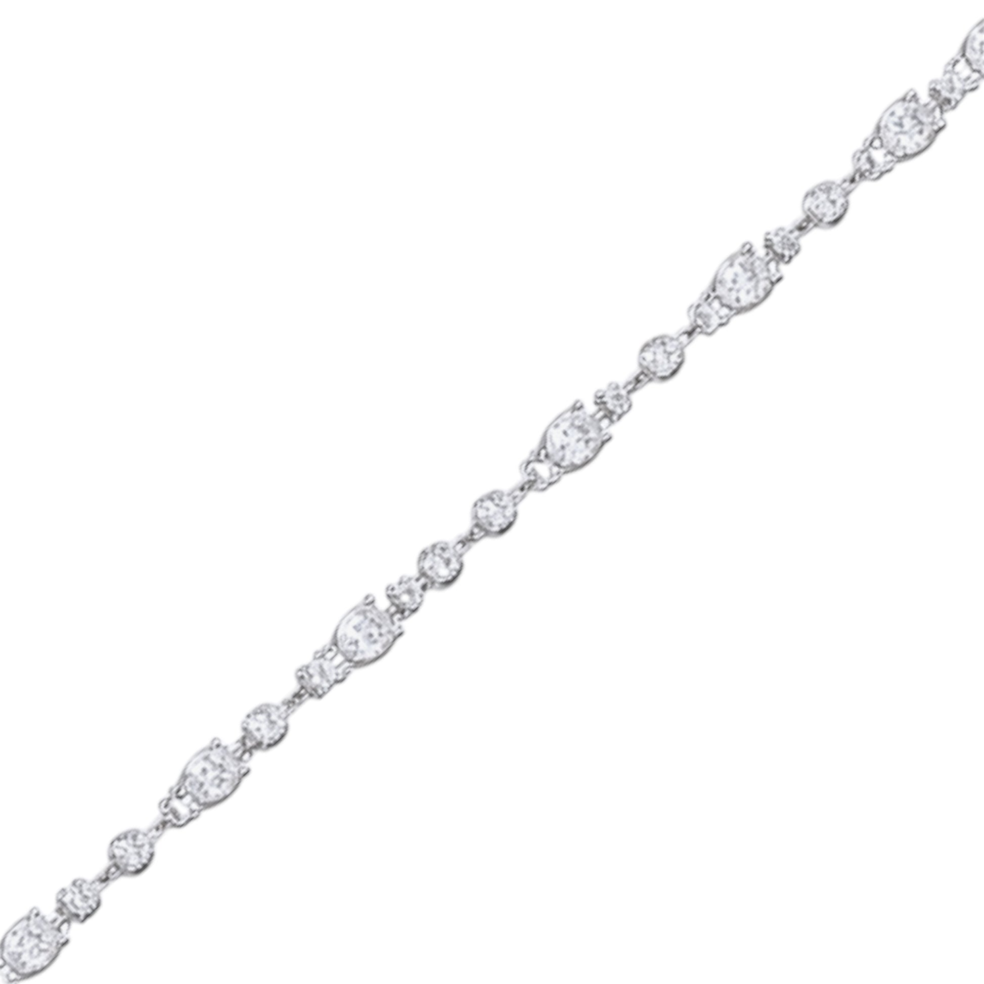 16 cm Elegant Gold-Plated Zircon Bracelet stone cut (round , marquise ,pear cut)