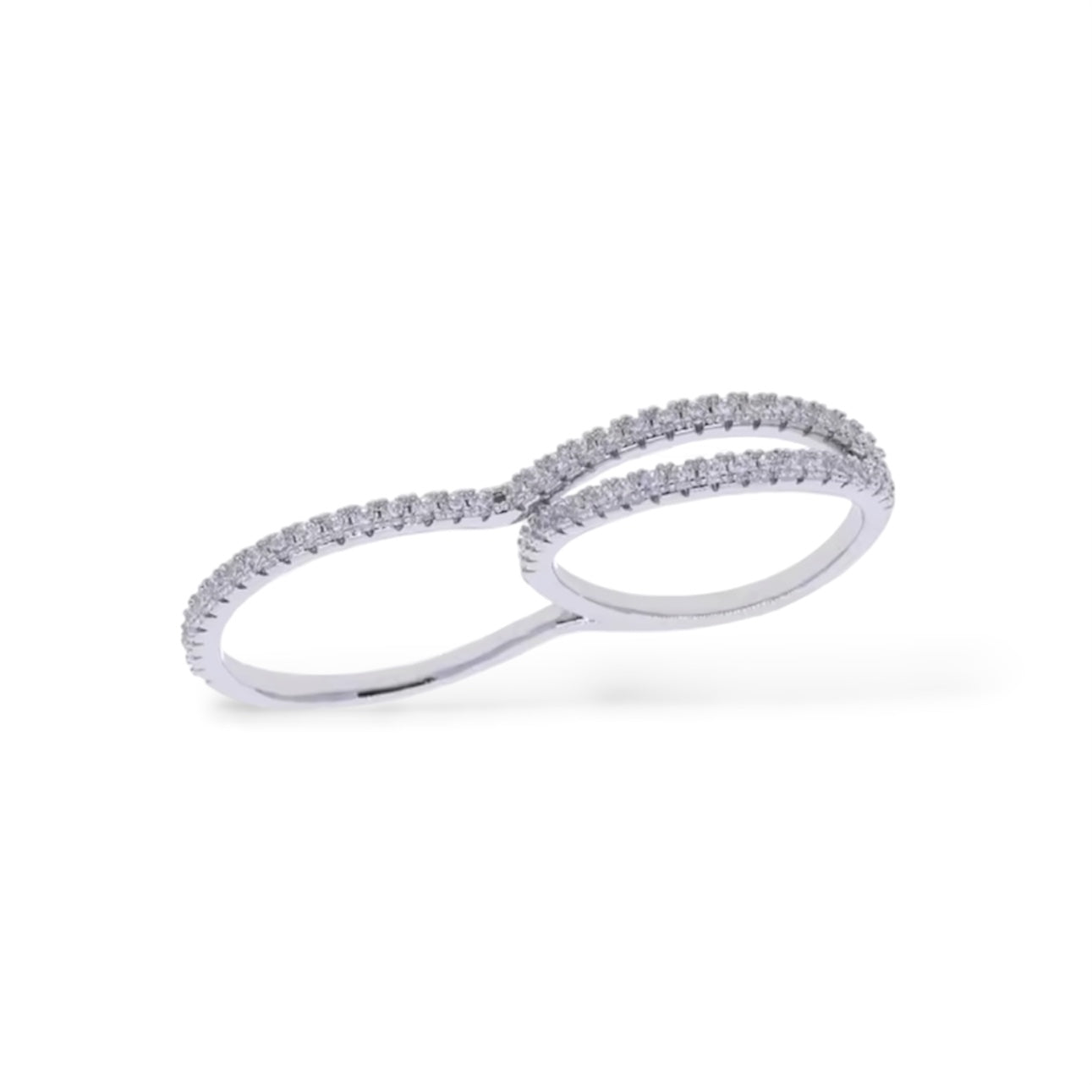 Modern Infinity Double Band Gold-Plated Zircon Ring
