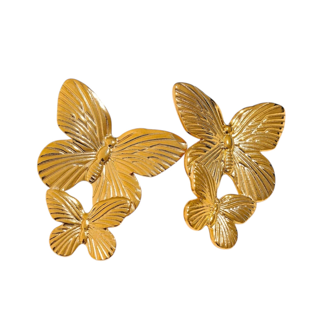 Stainless Steel Butterfly  Stud Earrings