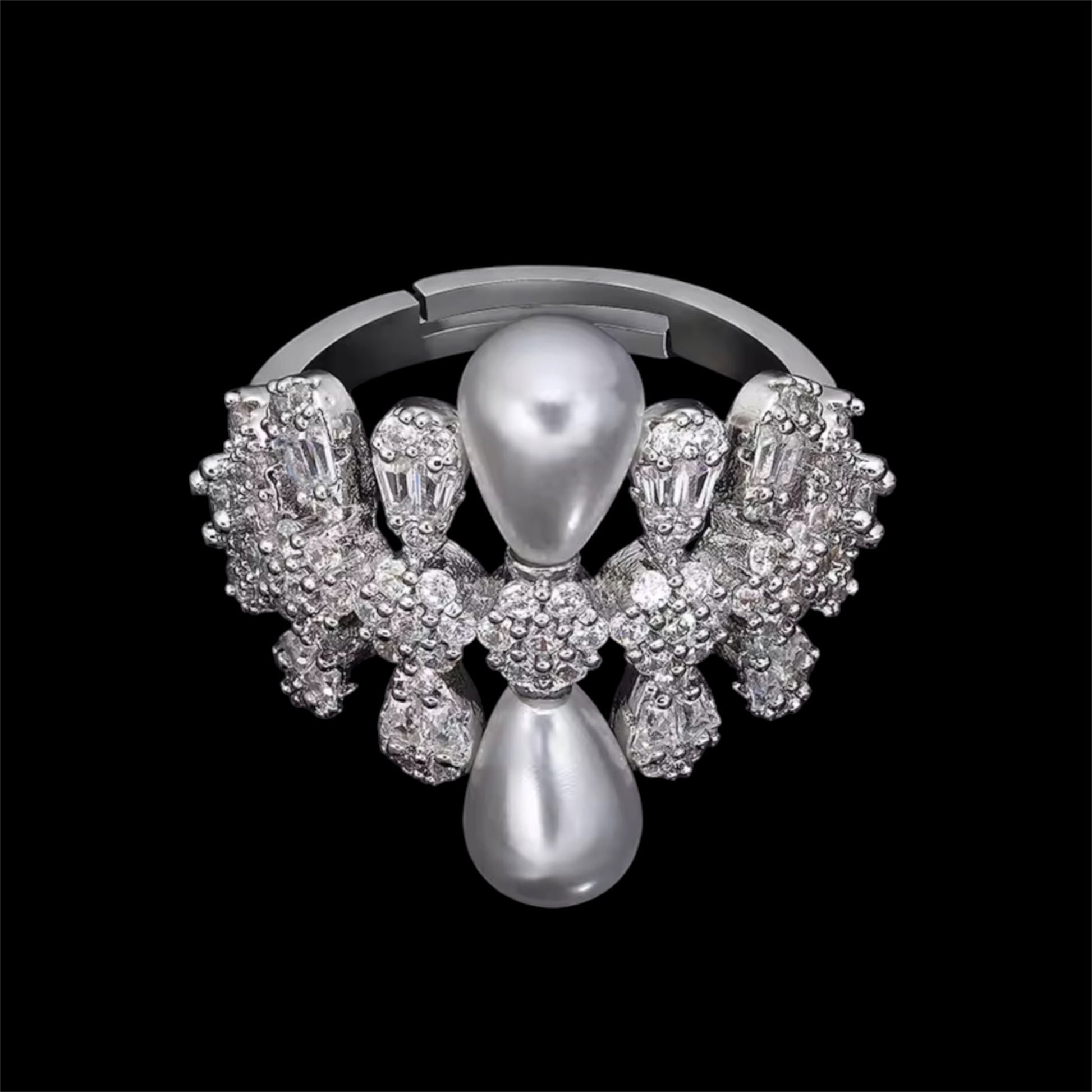 Luxury Cubic Zirconia Pearl Jewelry Set – Gold Plated