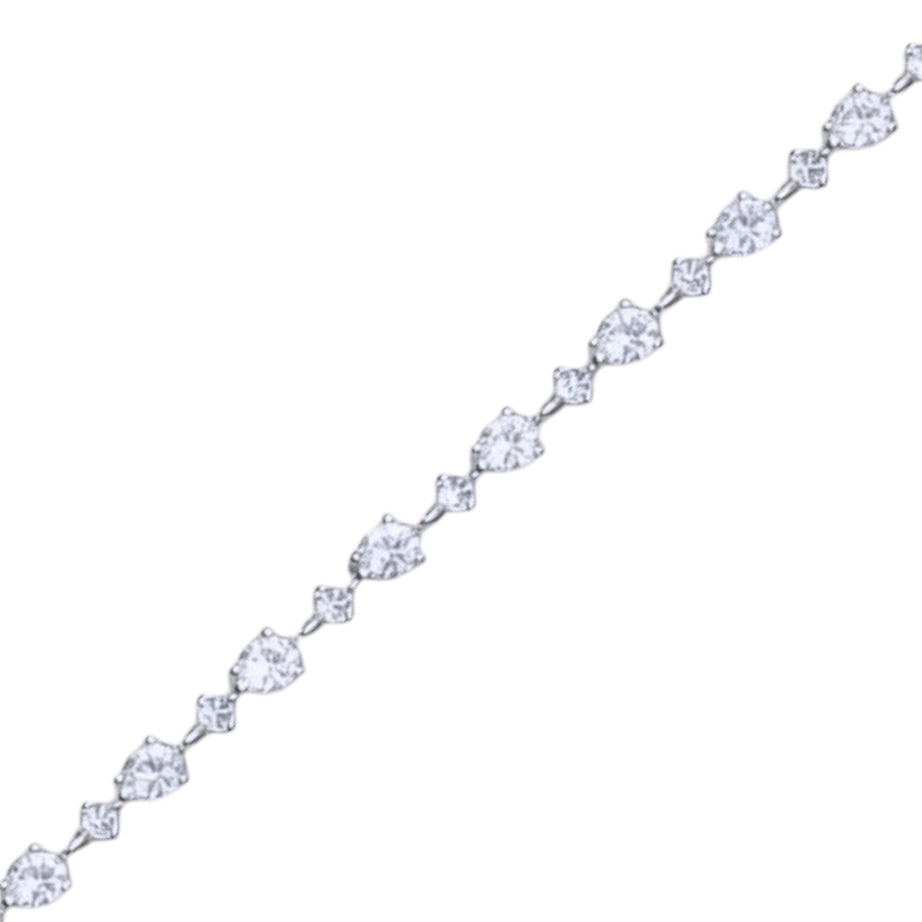 16 cm Elegant Gold-Plated Zircon Bracelet pear and round stone cut