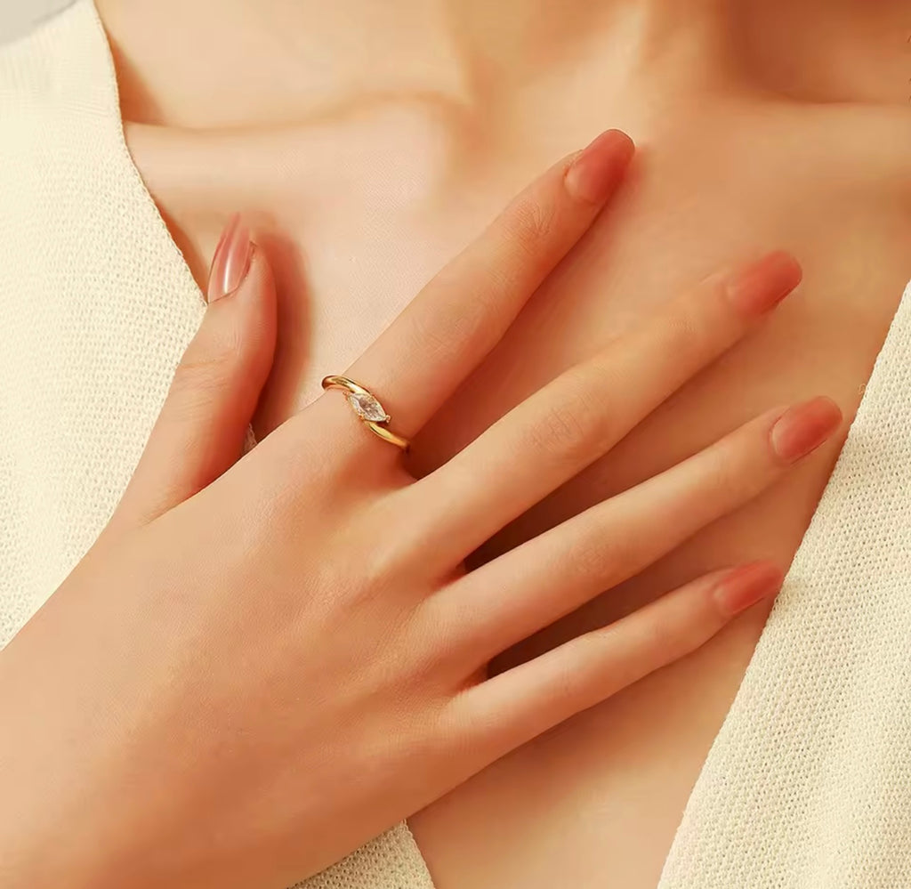 Mariquesa Cubic Zirconia Ring Gold Plated