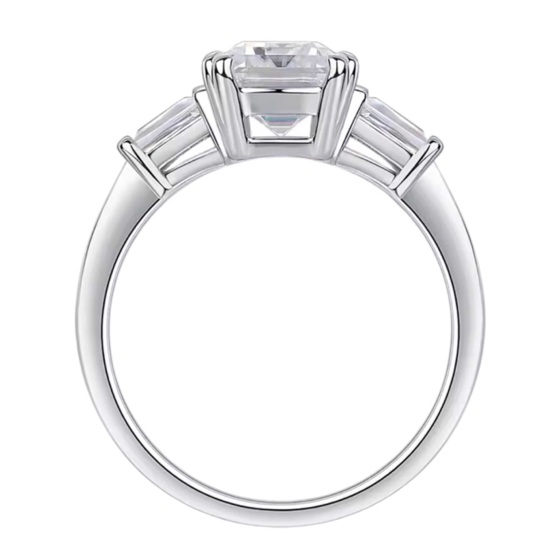 925 Silver emerald cut ring