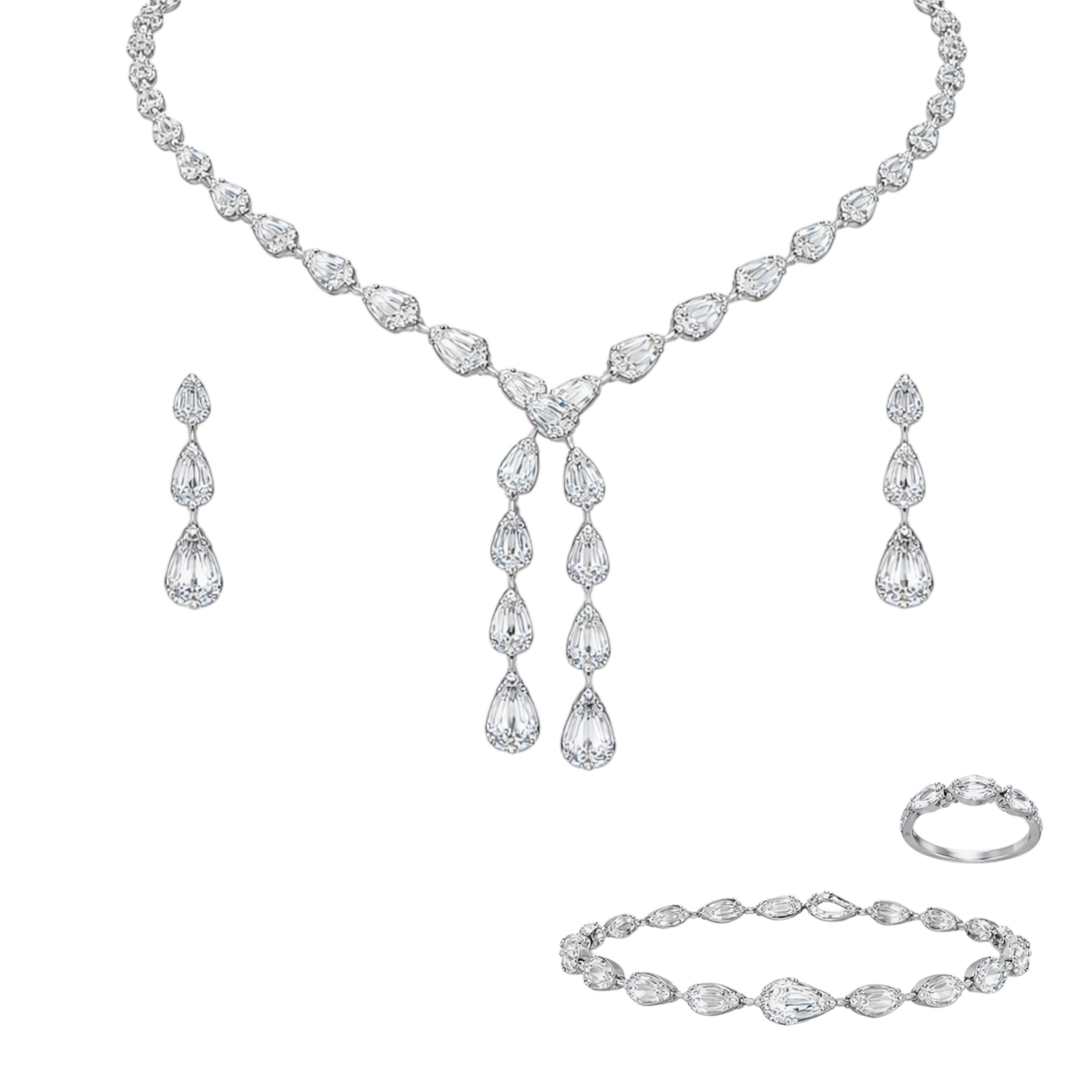 graceful teardrop necklace with cascading drops
