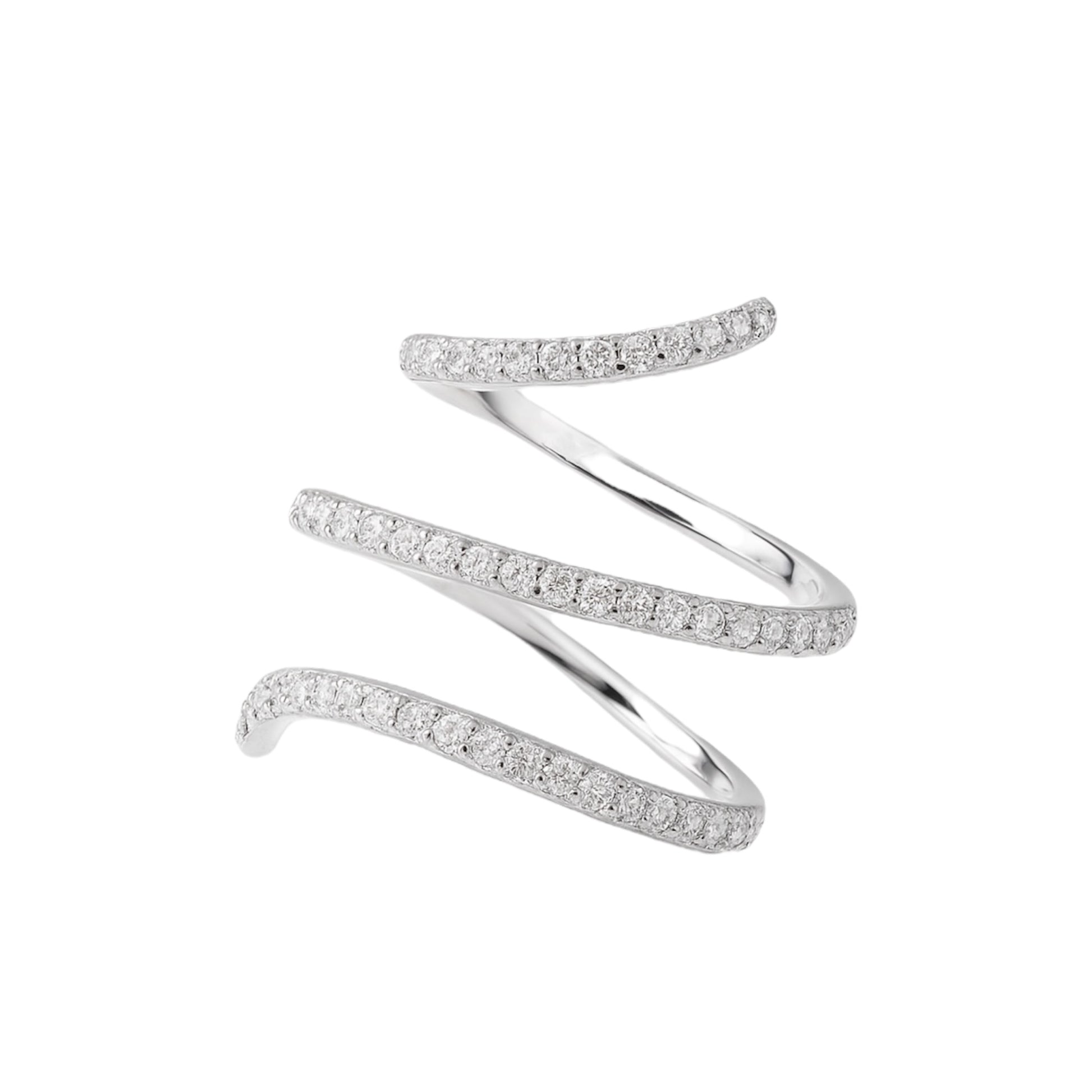 925 Silver Ring Geometric Zircon Ring