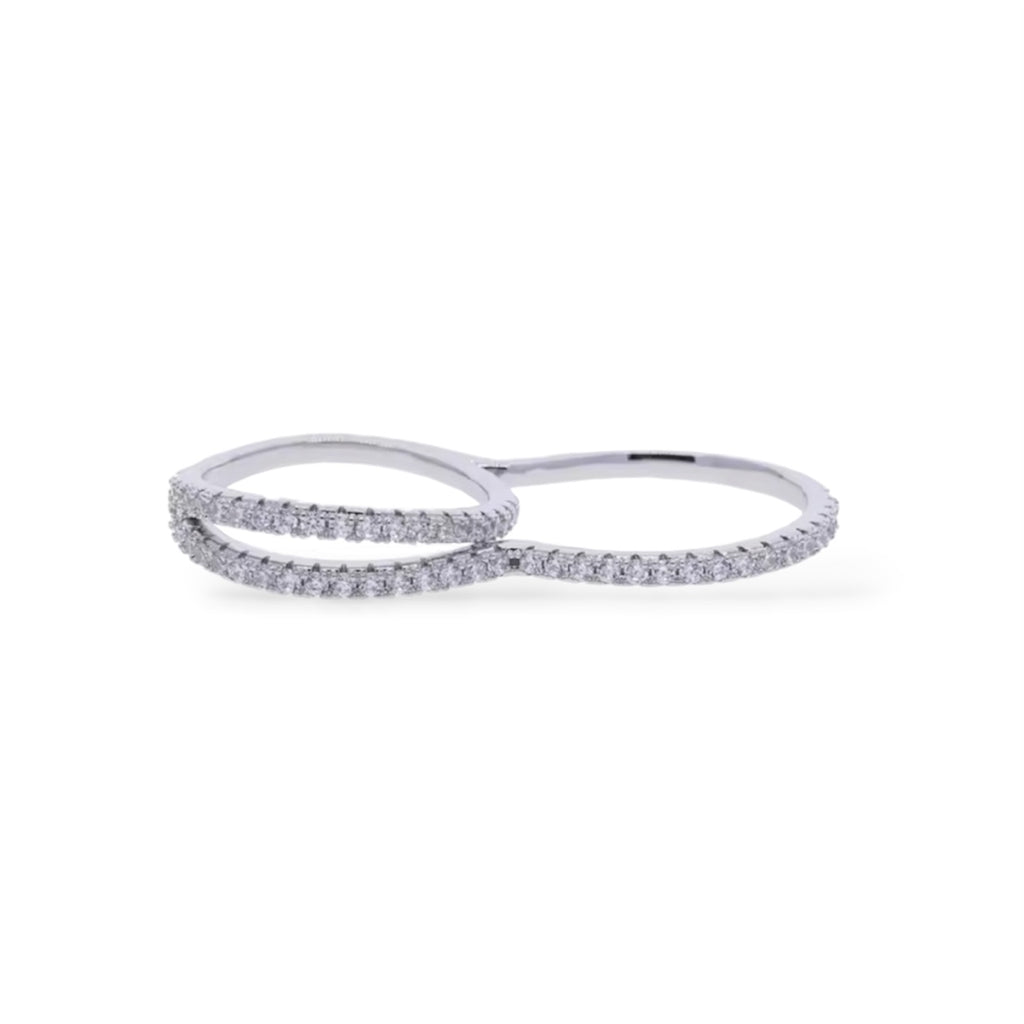 Modern Infinity Double Band Gold-Plated Zircon Ring