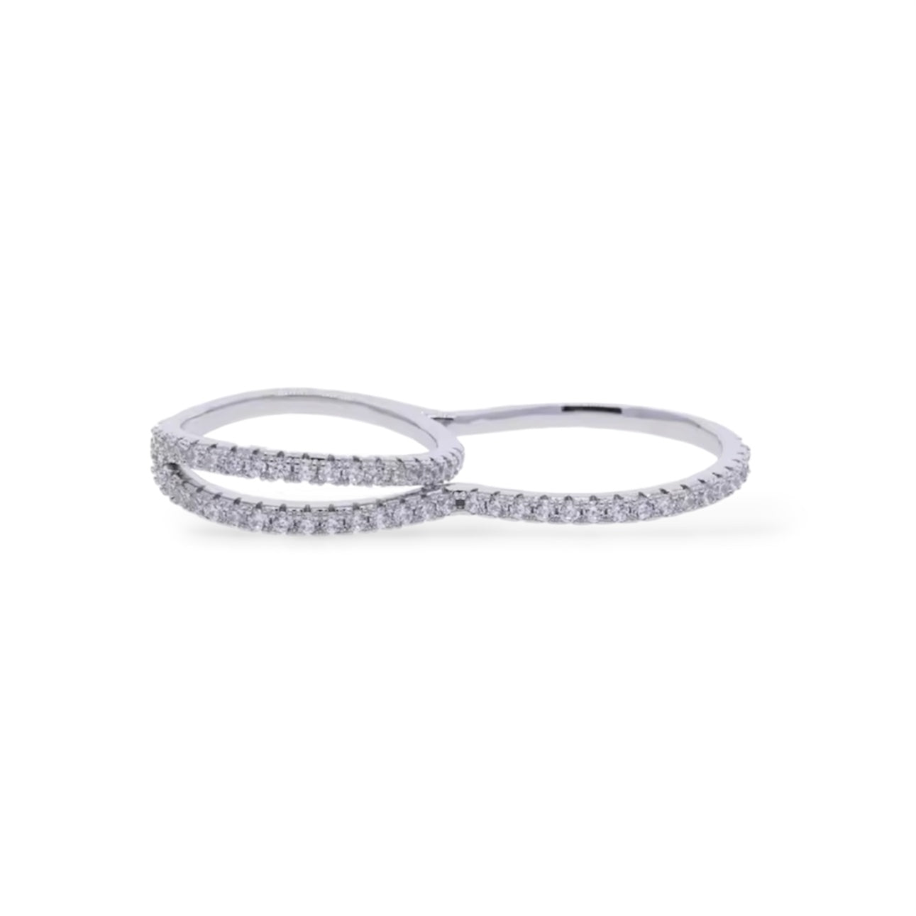 Modern Infinity Double Band Gold-Plated Zircon Ring