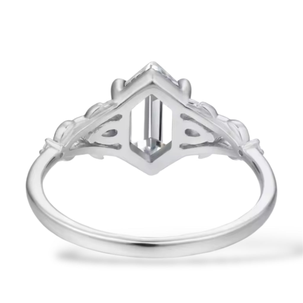 925 Sterling Silver Hexagonal Zircon Luxury Rings