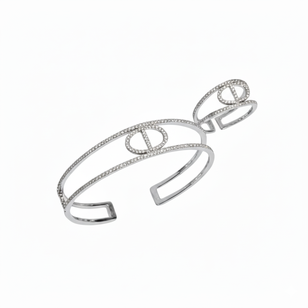 Adjustable Cubic Zirconia Ring & Bracelet Set