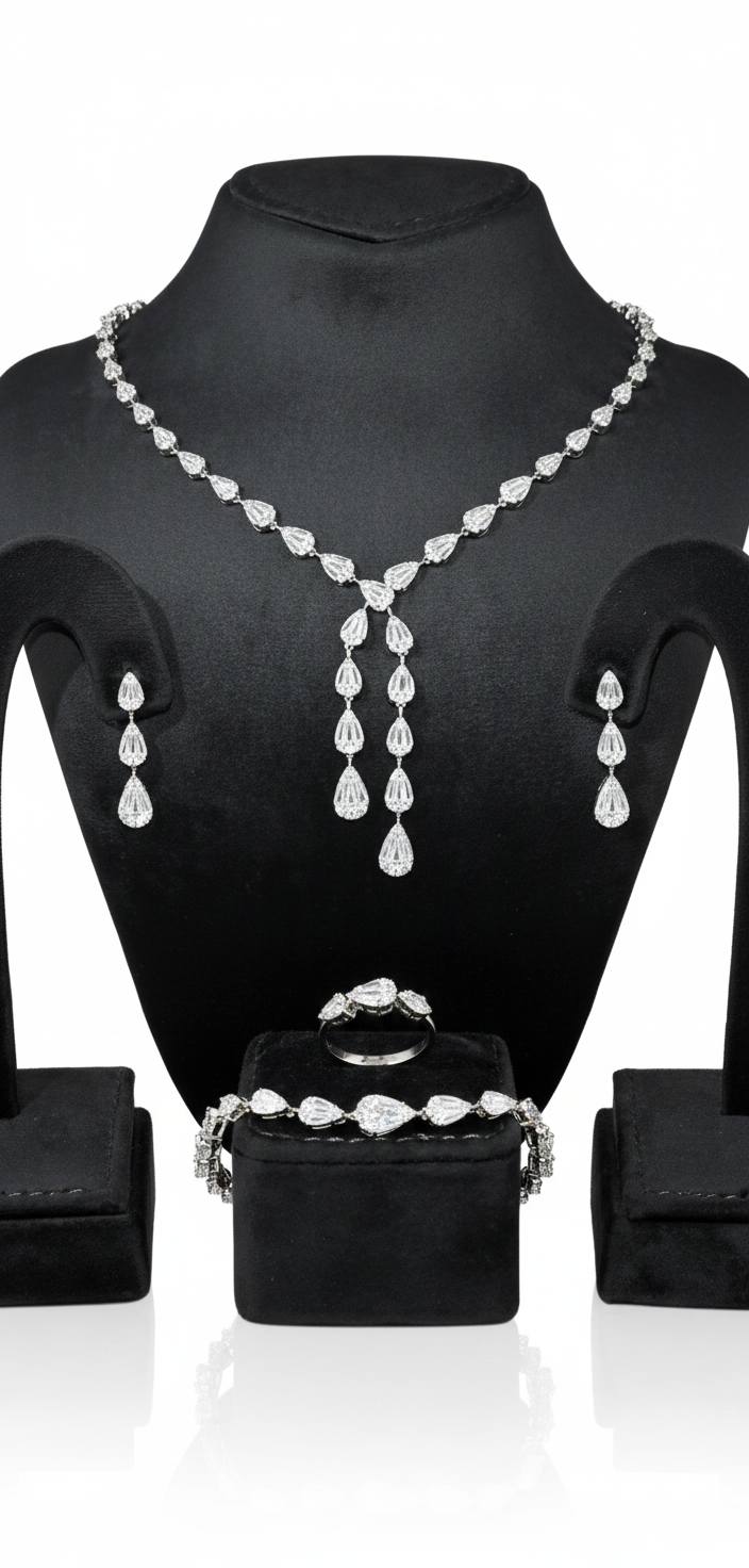 graceful teardrop necklace with cascading drops