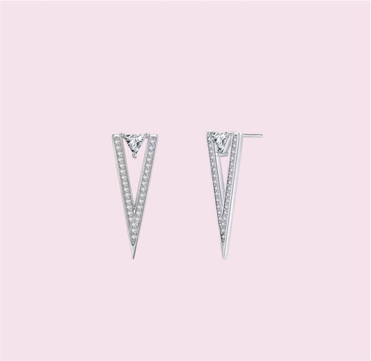 triangle Stud Earrings 925 Sterling Silver