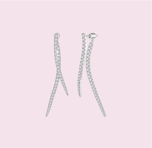 Long tassle stud earing