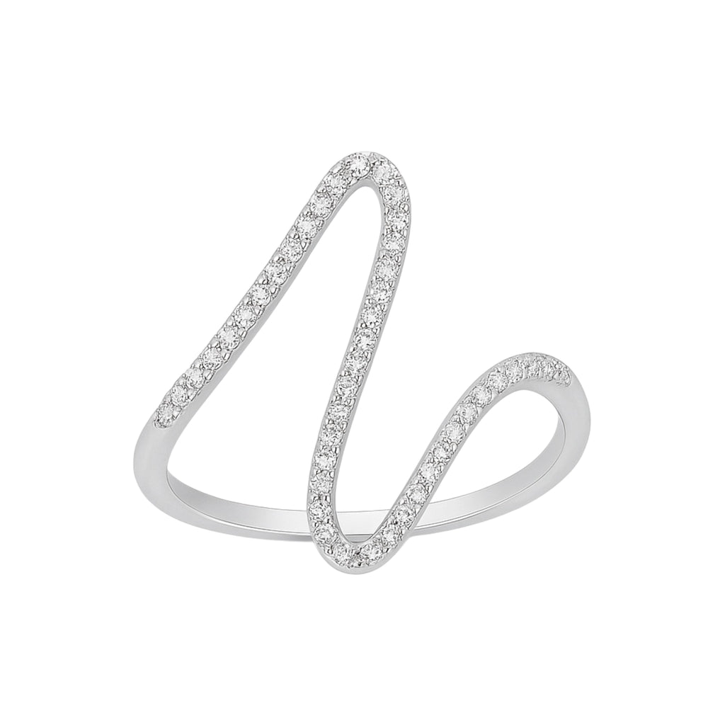 925 Sterling Silver wavey line ring