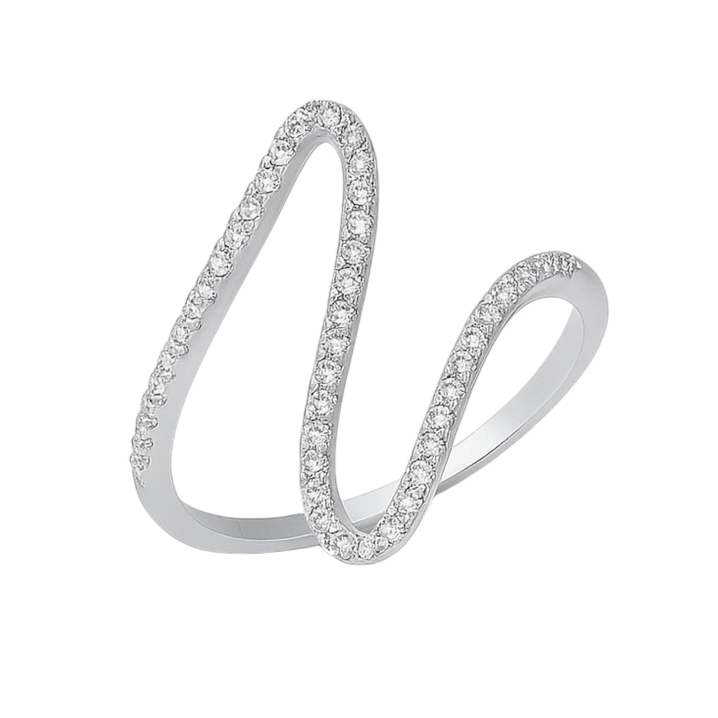 925 Sterling Silver wavey line ring