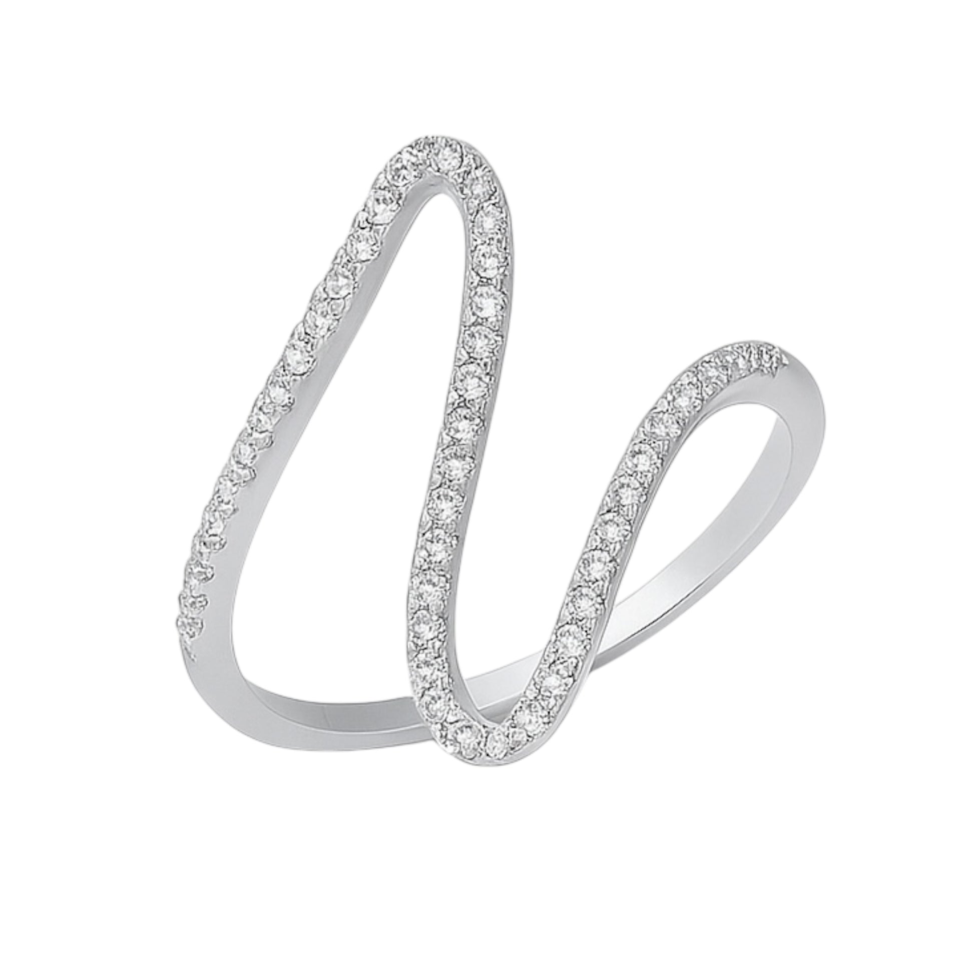 925 Sterling Silver wavey line ring