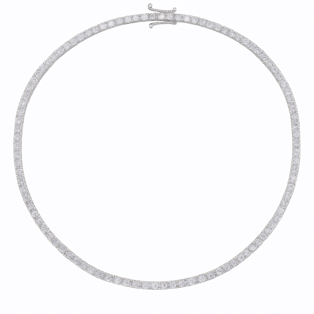18k gold plated tennis necklace 3 mm