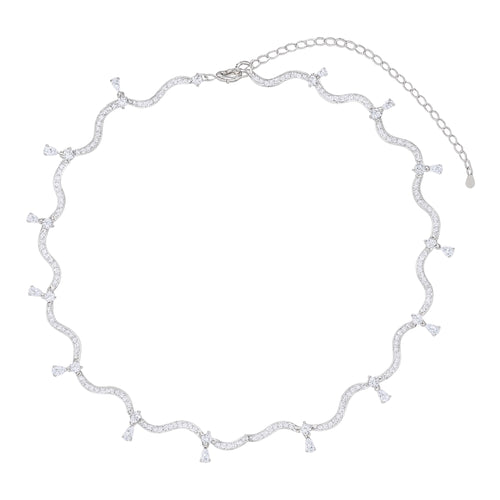 18k gold plated Trendy Geometric Wave Shape Necklace