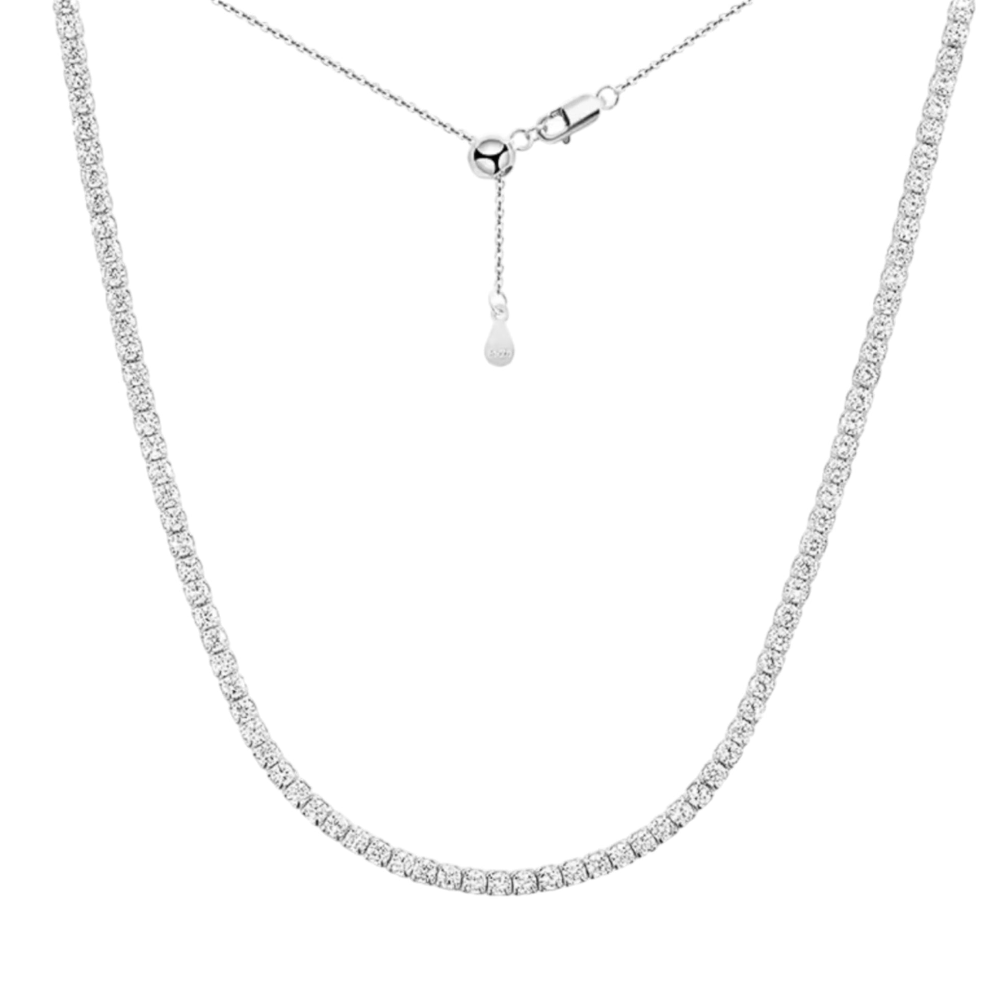 925 silver tennis necklace 2mm