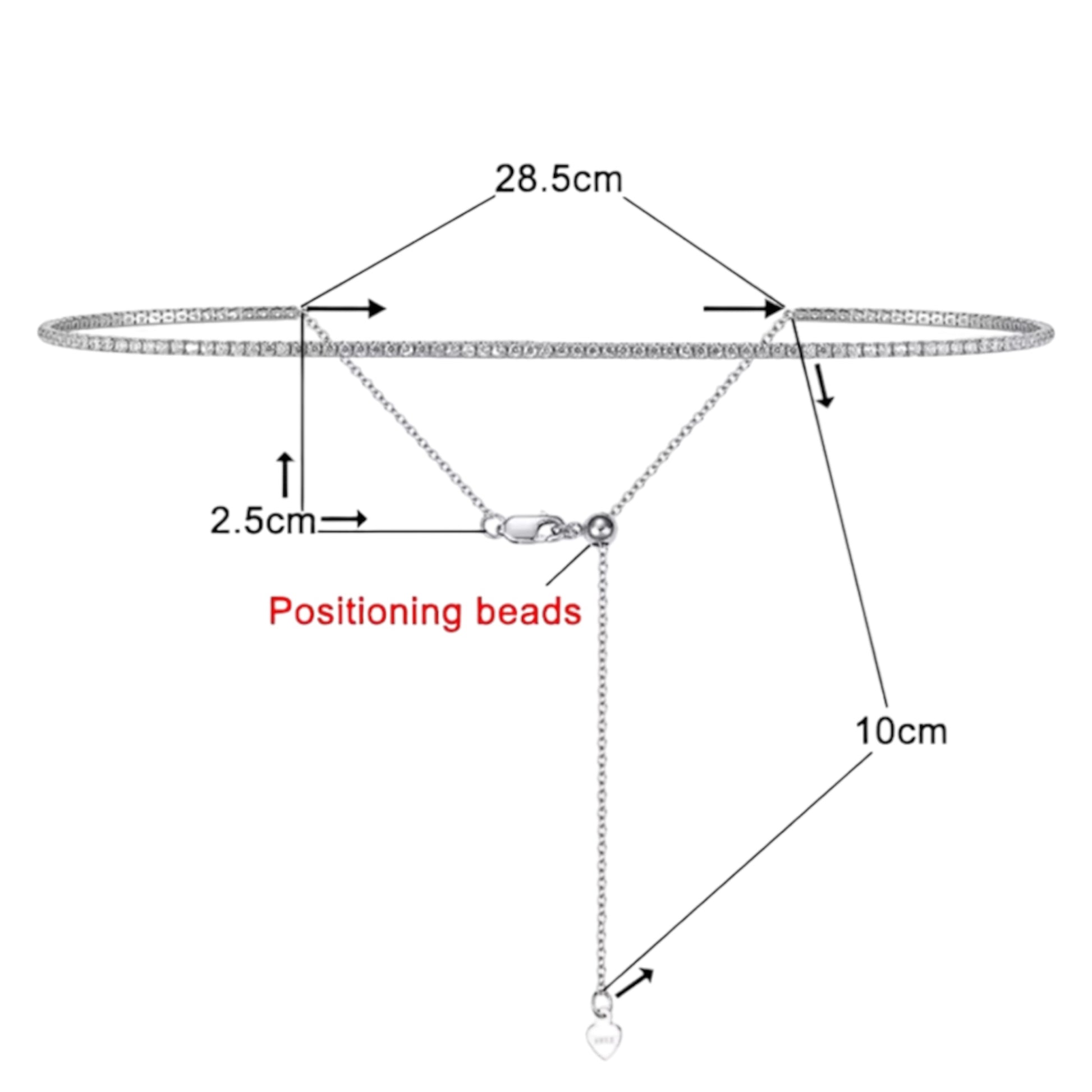 925 silver tennis necklace 2mm