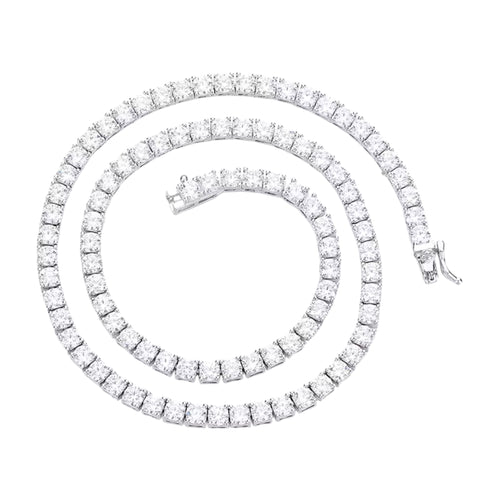 18k gold plated tennis necklace 3 mm