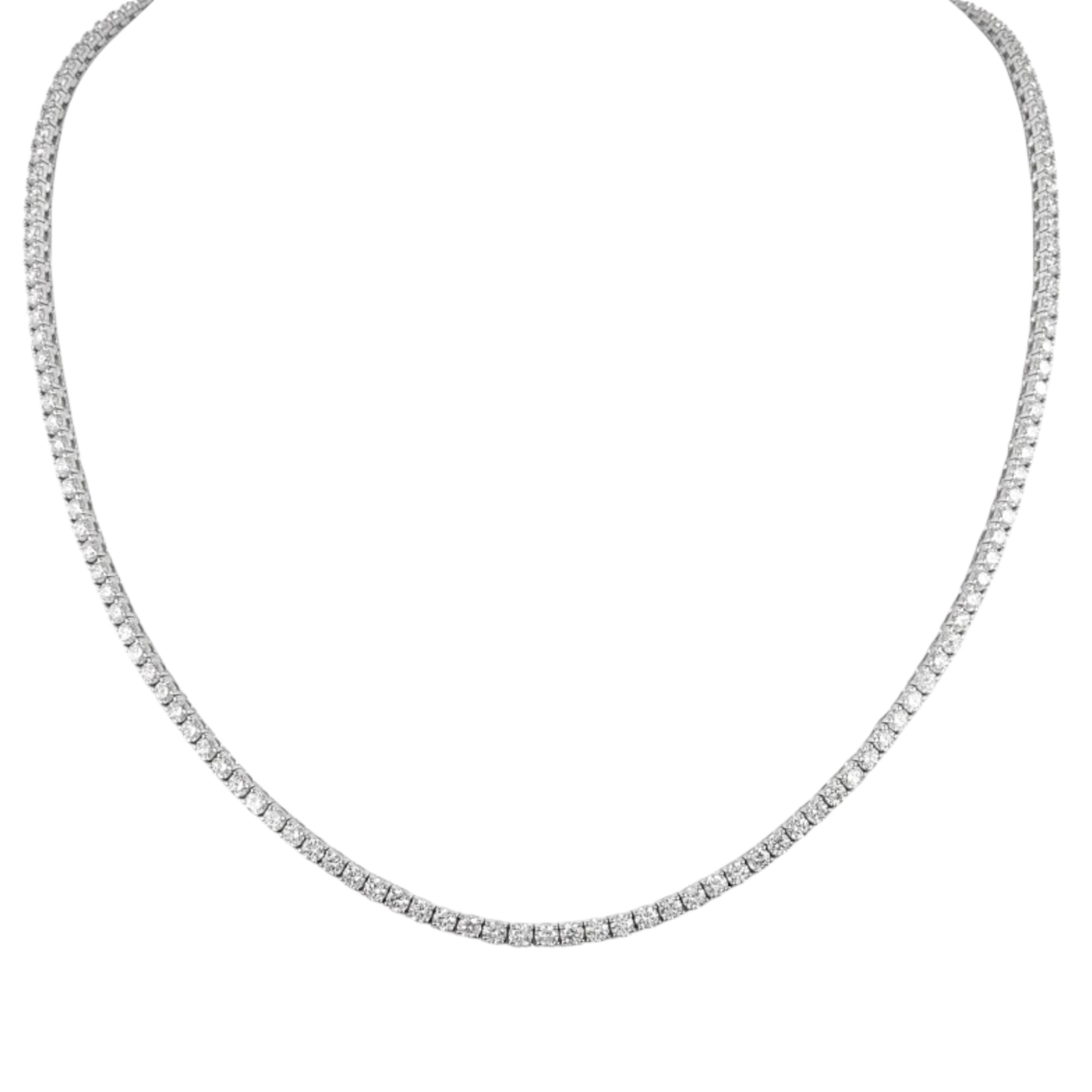 18k gold plated 2 mm tennis necklace
