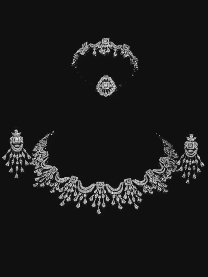 Royal Radiance Rhodium-Plated Necklace Set